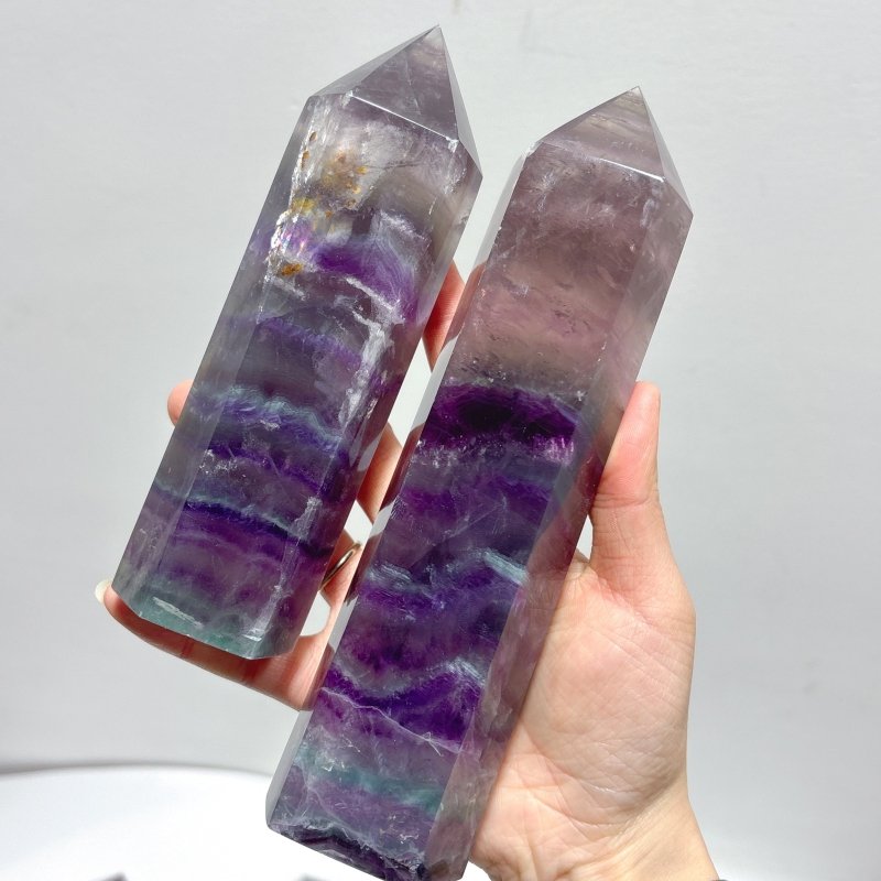 8 Pieces Large Colorful Fluorite Tower - Wholesale Crystals