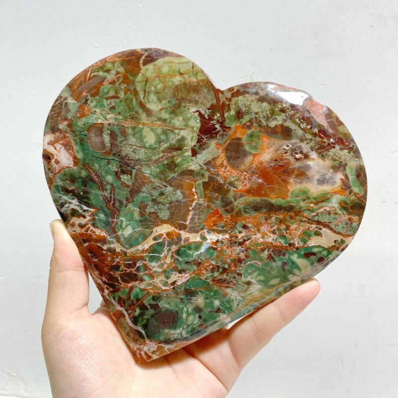 8 Pieces Large Money Agate Heart With Stand -Wholesale Crystals