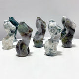 8 Pieces Large Moss Agate Goddess Carving - Wholesale Crystals