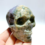 8 Pieces Moss Agate Skull Carving - Wholesale Crystals