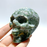 8 Pieces Moss Agate Skull Carving - Wholesale Crystals