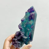 8 Pieces Rainbow Fluorite Raw Side Four-sided Tower -Wholesale Crystals