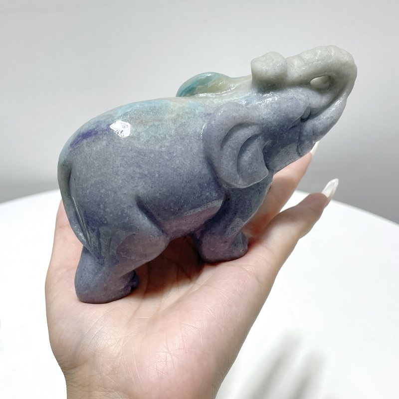 8 Pieces Trolleite Elephant Carving - Wholesale Crystals