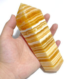 8 Pieces Yellow Calcite Magic Scepter Wand Points With Stand - Wholesale Crystals
