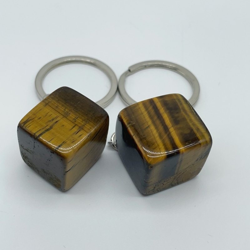 8 Types Cube Keychain Wholesale Howlite Dragon Blood Stone Moss Agate -Wholesale Crystals