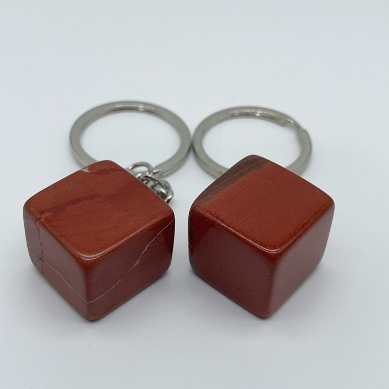 8 Types Cube Keychain Wholesale Howlite Dragon Blood Stone Moss Agate -Wholesale Crystals