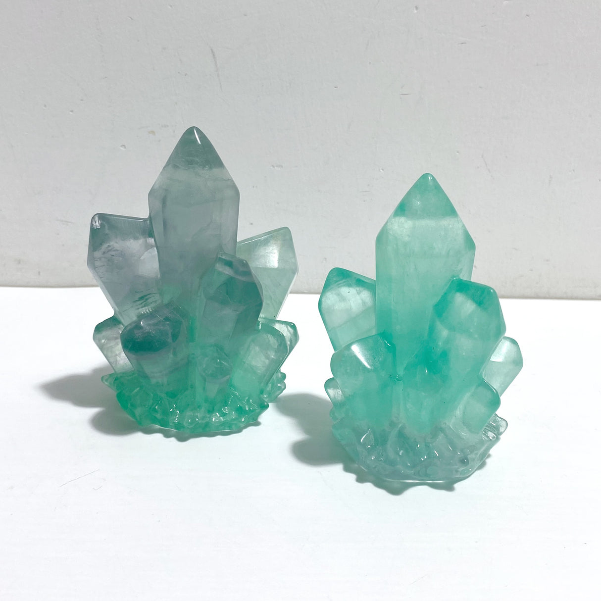 12 Pieces Beautiful Rainbow Fluorite Cluster Carving