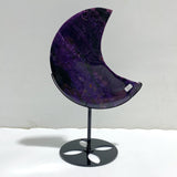 Large Charoite Moon Carving With Stand #2