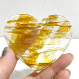 Golden Hematoid Quartz Fire Quartz Heart Wing Carving With Stand