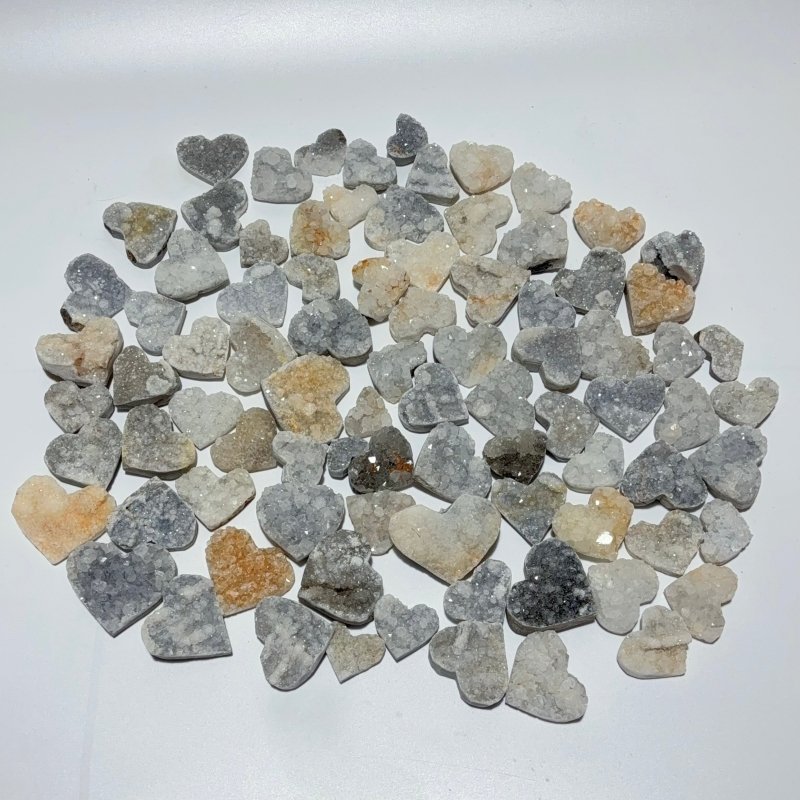 85 Pieces One - sided Quartz Crystal Cluster Heart - Wholesale Crystals