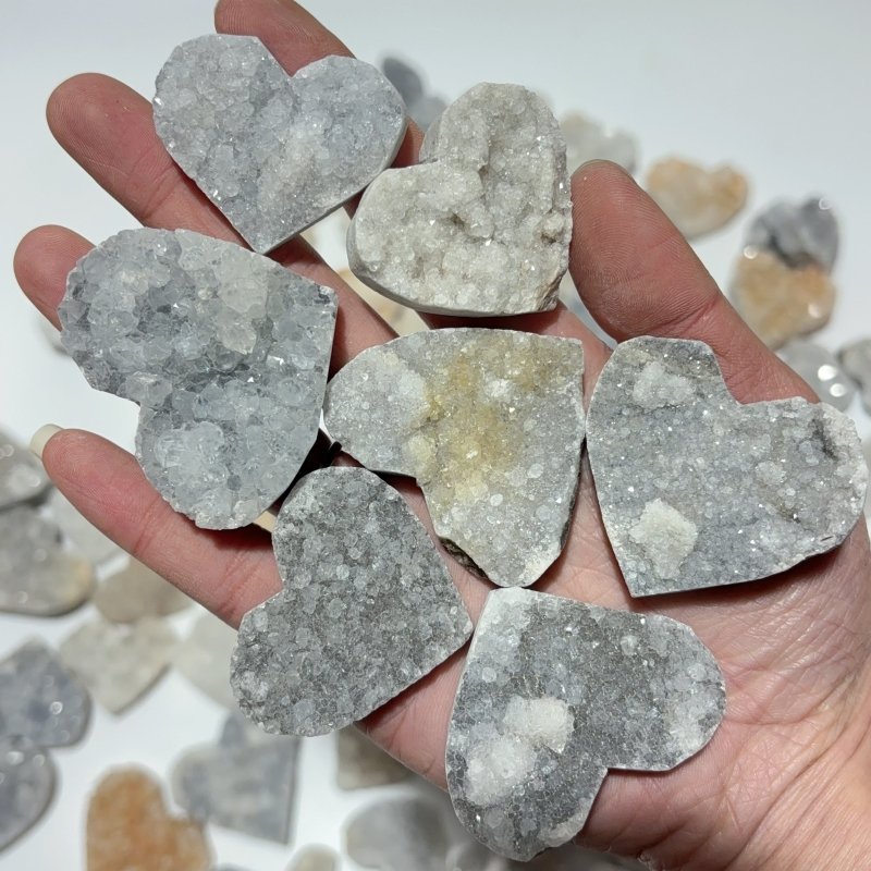 85 Pieces One - sided Quartz Crystal Cluster Heart - Wholesale Crystals