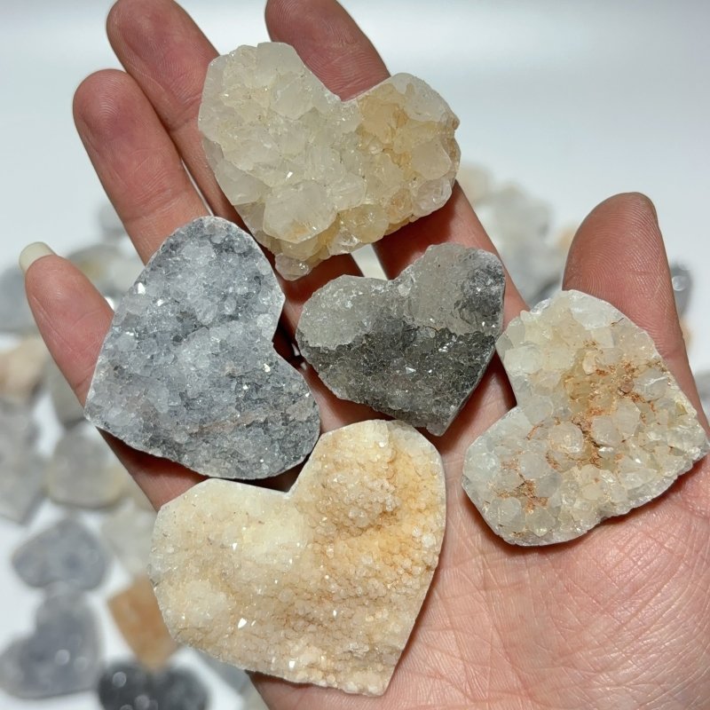 85 Pieces One - sided Quartz Crystal Cluster Heart - Wholesale Crystals