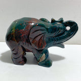 2 Pieces Large Ocean Jasper Elephant Carving