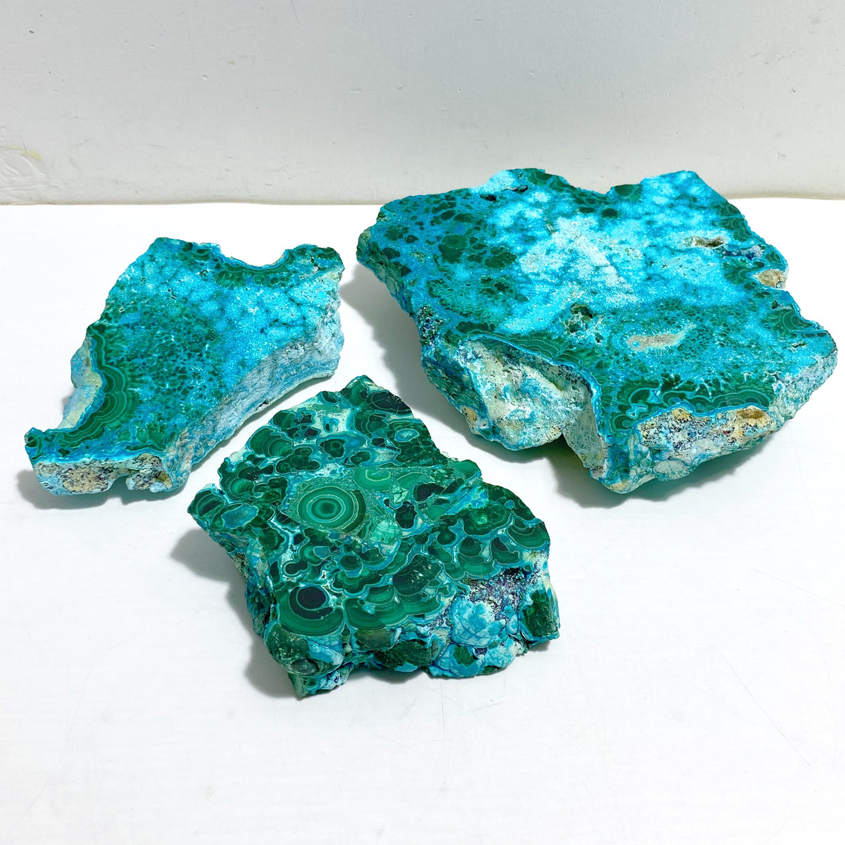 3 Pieces High Quality Chrysocolla Mixed Malachite Slab Specimen #14