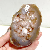Geode Pink Amethyst Slab Butterfly Wing Carving With Stand