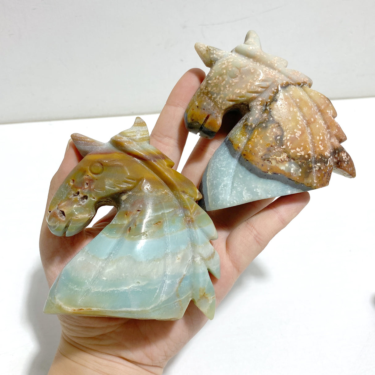 11 Pieces Caribbean Calcite Unicorn Carving Closeout