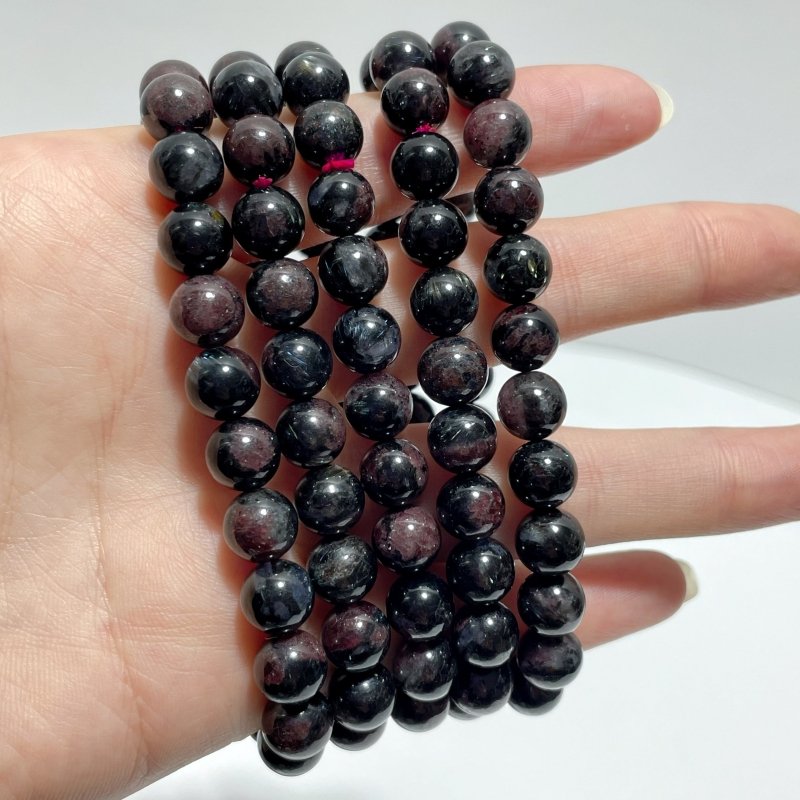 8mm Garnet Mixed Astrophyllite Bracelets Wholesale - Wholesale Crystals