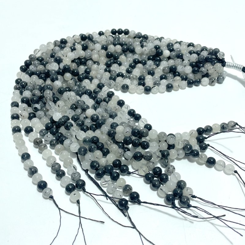 8mm Stripe Beads Bracelets Wholesale Clear Quartz Black Tourmaline Obsidian - Wholesale Crystals