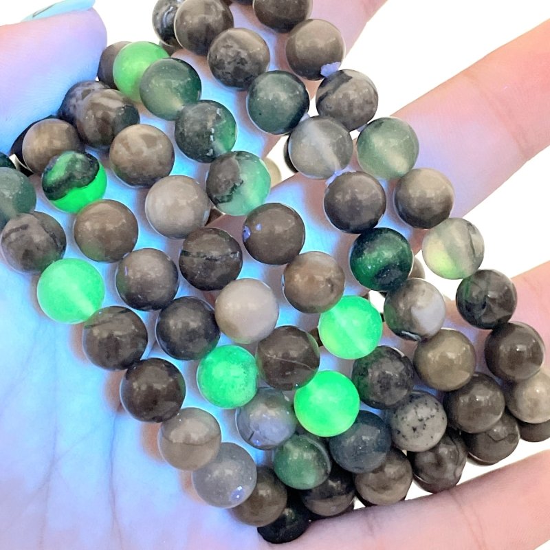 8mm Volcano Agate Bracelet Wholesale(UV - Reactive) - Wholesale Crystals
