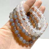 8mm White Agate Grey Agate Bracelets Wholesale - Wholesale Crystals