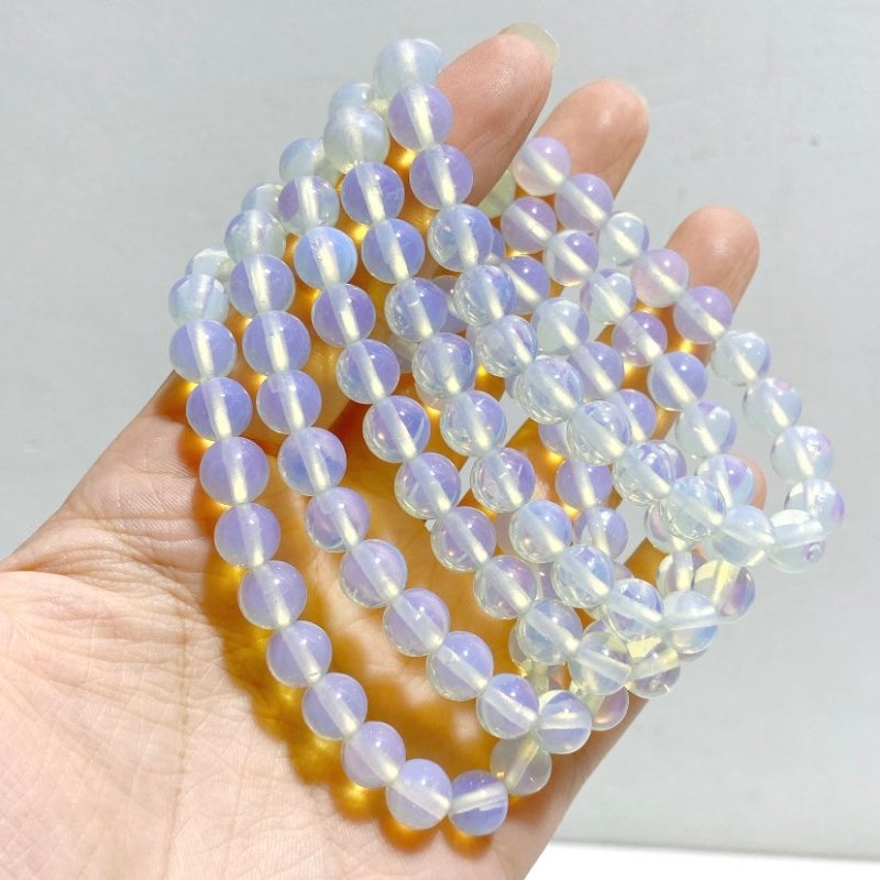 8mm White Opalite Bracelets Wholesale -Wholesale Crystals
