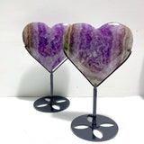 9 Pieces Amethyst Mixed Agate Heart With Stand - Wholesale Crystals