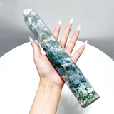 9 Pieces BBeautiful Druzy Moss Agate Geode Tower - Wholesale Crystals