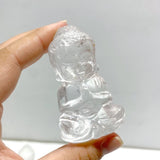 9 Pieces Beautiful Clear Quartz Buddha Carving - Wholesale Crystals