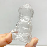 9 Pieces Beautiful Clear Quartz Buddha Carving - Wholesale Crystals