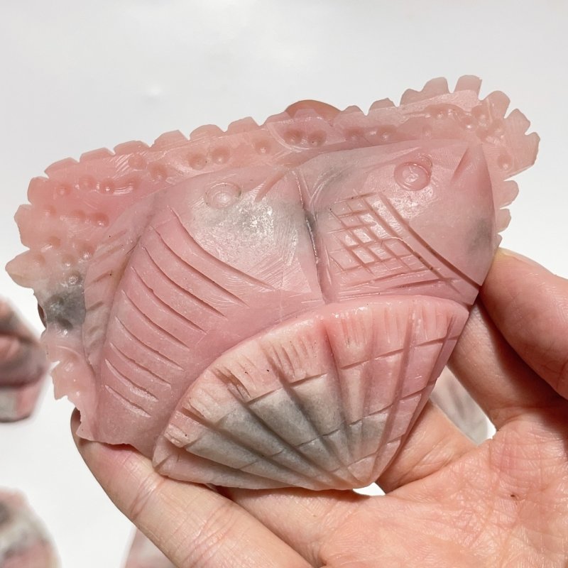 9 Pieces Beautiful Pink Opal Fish Carving - Wholesale Crystals