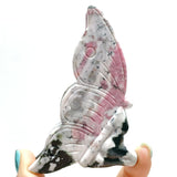 9 Pieces Beautiful Rhodochrosite Butterfly Fairy Carving - Wholesale Crystals