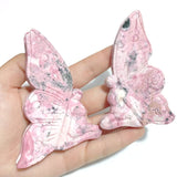 9 Pieces Beautiful Rhodochrosite Butterfly Fairy Carving - Wholesale Crystals