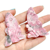 9 Pieces Beautiful Rhodochrosite Butterfly Fairy Carving - Wholesale Crystals