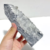9 Pieces Black Clear Quartz Cluster Raw Side Point Tower - Wholesale Crystals