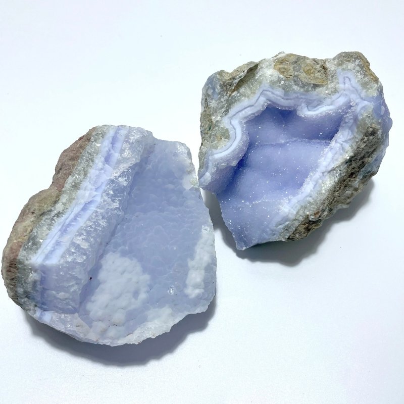 9 Pieces Blue Chalcedony Cluster Specimen - Wholesale Crystals