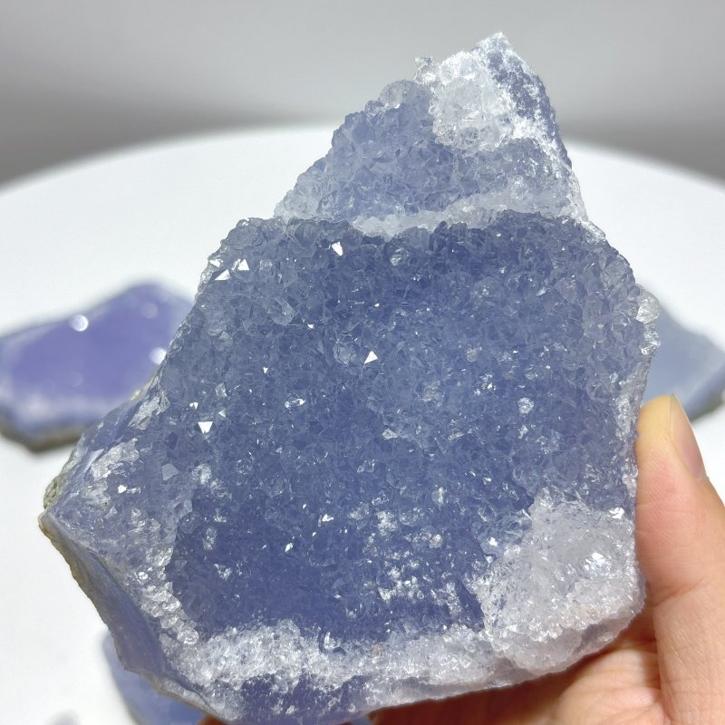 9 Pieces Blue Chalcedony Cluster Specimen - Wholesale Crystals