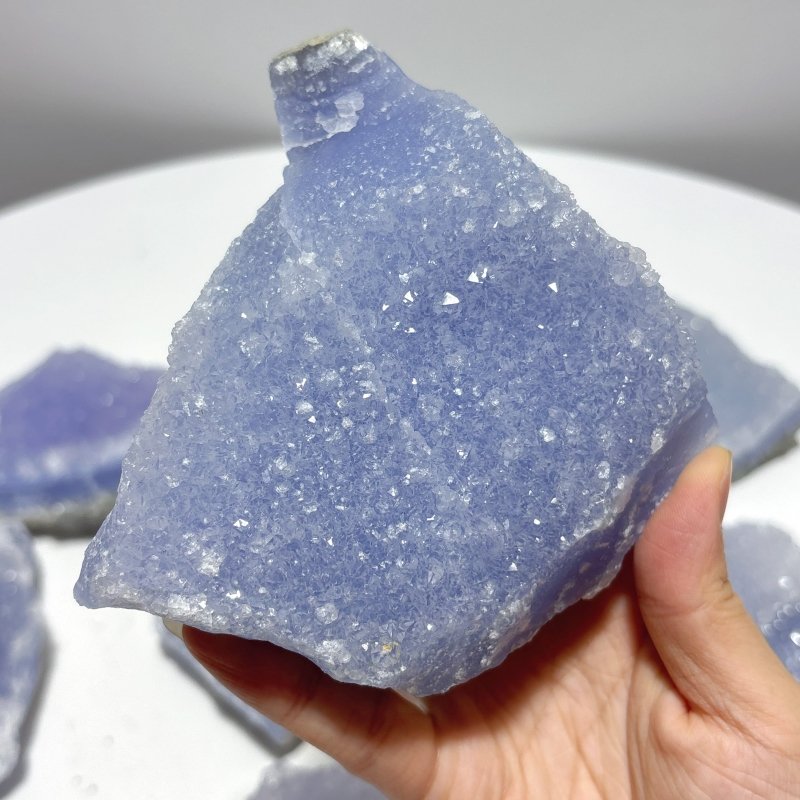 9 Pieces Blue Chalcedony Cluster Specimen - Wholesale Crystals