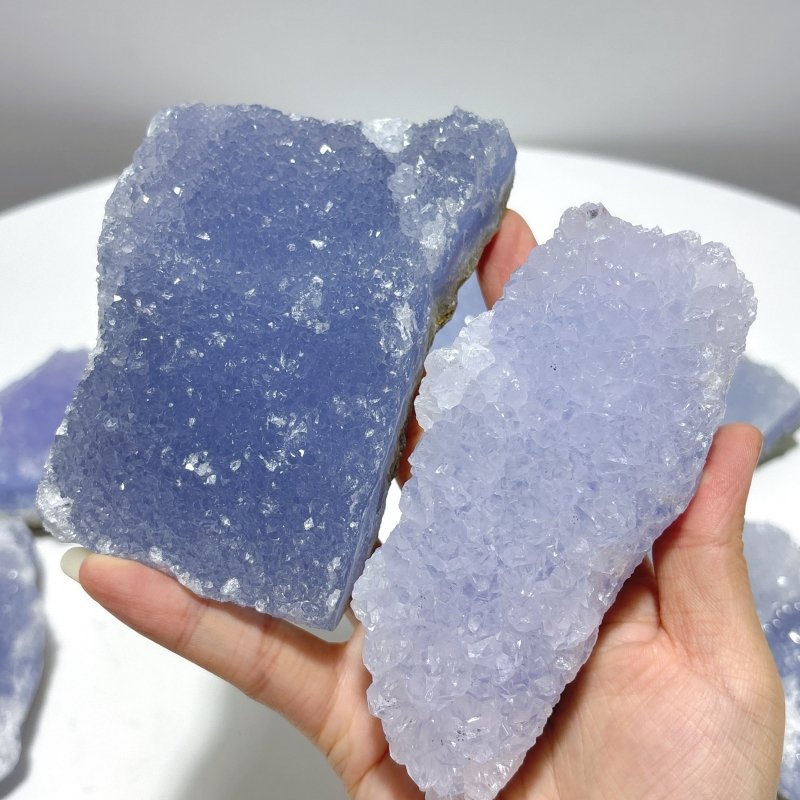 9 Pieces Blue Chalcedony Cluster Specimen - Wholesale Crystals