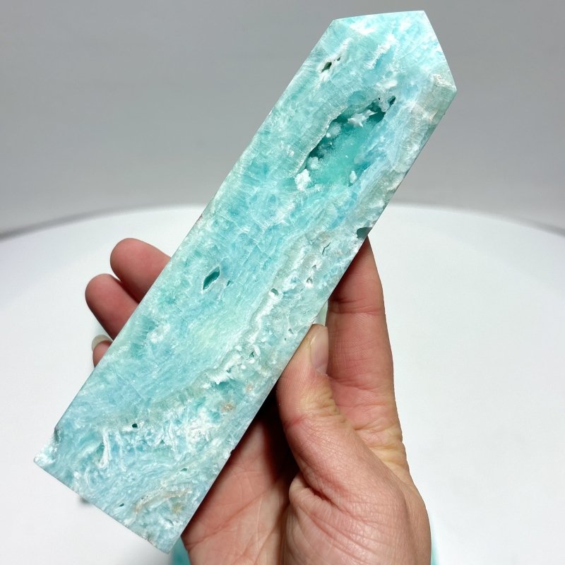 9 Pieces Blue Hemimorphite Four - Sided Tower - Wholesale Crystals