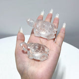 9 Pieces Clear Quartz Turtle Carving - Wholesale Crystals