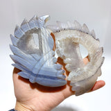 9 Pieces Geode Agate Druzy Indian Feathers Carving - Wholesale Crystals