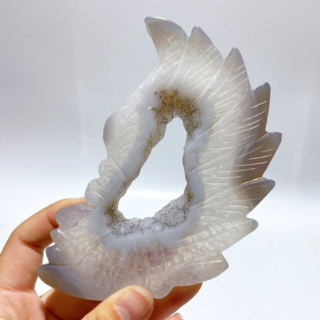 9 Pieces Geode Agate Druzy Indian Feathers Carving - Wholesale Crystals