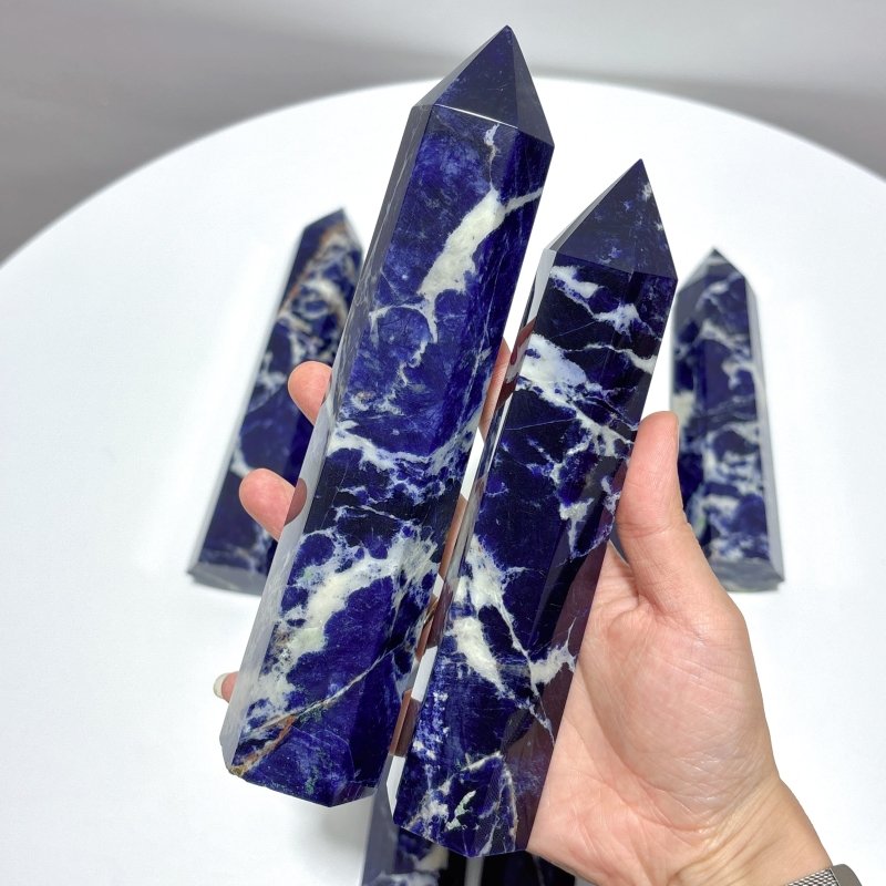 9 Pieces High Quality Sodalite Tower Points - Wholesale Crystals