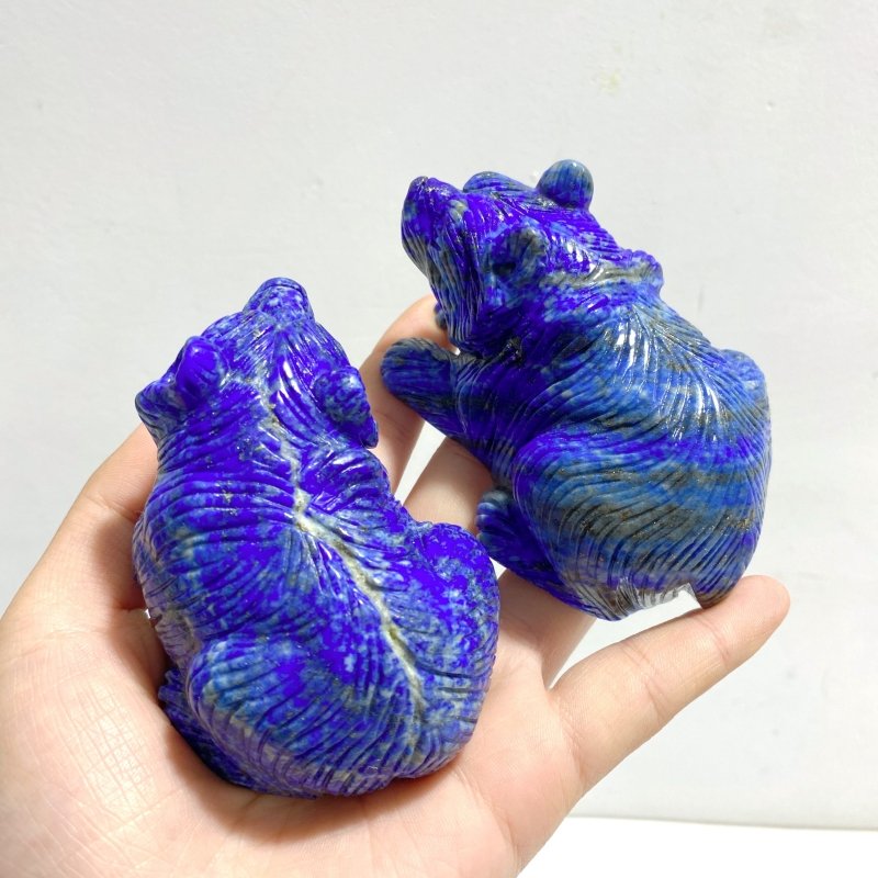 9 Pieces Lapis Lazuli Bears Carving - Wholesale Crystals