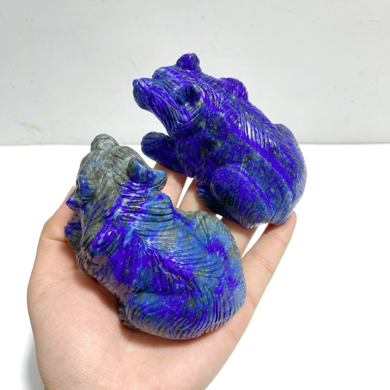 9 Pieces Lapis Lazuli Bears Carving - Wholesale Crystals