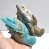 9 Pieces Large Caribbean Calcite Dragon Head Carving Closeout - Wholesale Crystals