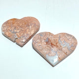 9 Pieces Pink Agate Heart With Stand - Wholesale Crystals