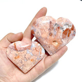 9 Pieces Pink Agate Heart With Stand - Wholesale Crystals