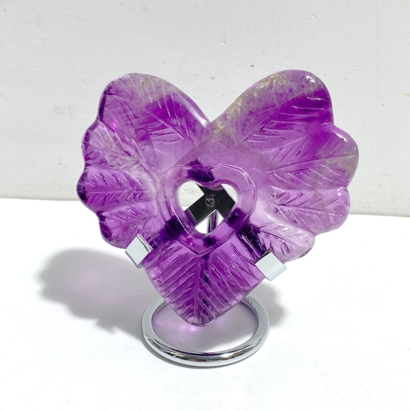 9 Pieces Rainbow Fluorite Heart With Stand - Wholesale Crystals