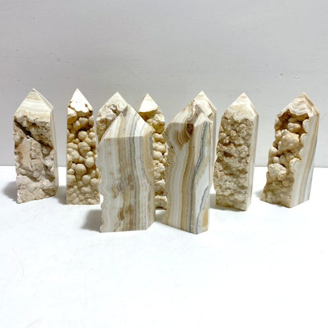 9 Pieces Stripe Yellow Calcite Points Raw Side - Wholesale Crystals